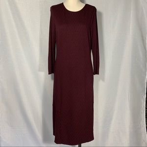 J JILL 3/4 Sleeve Ponte Knit Long Dress
